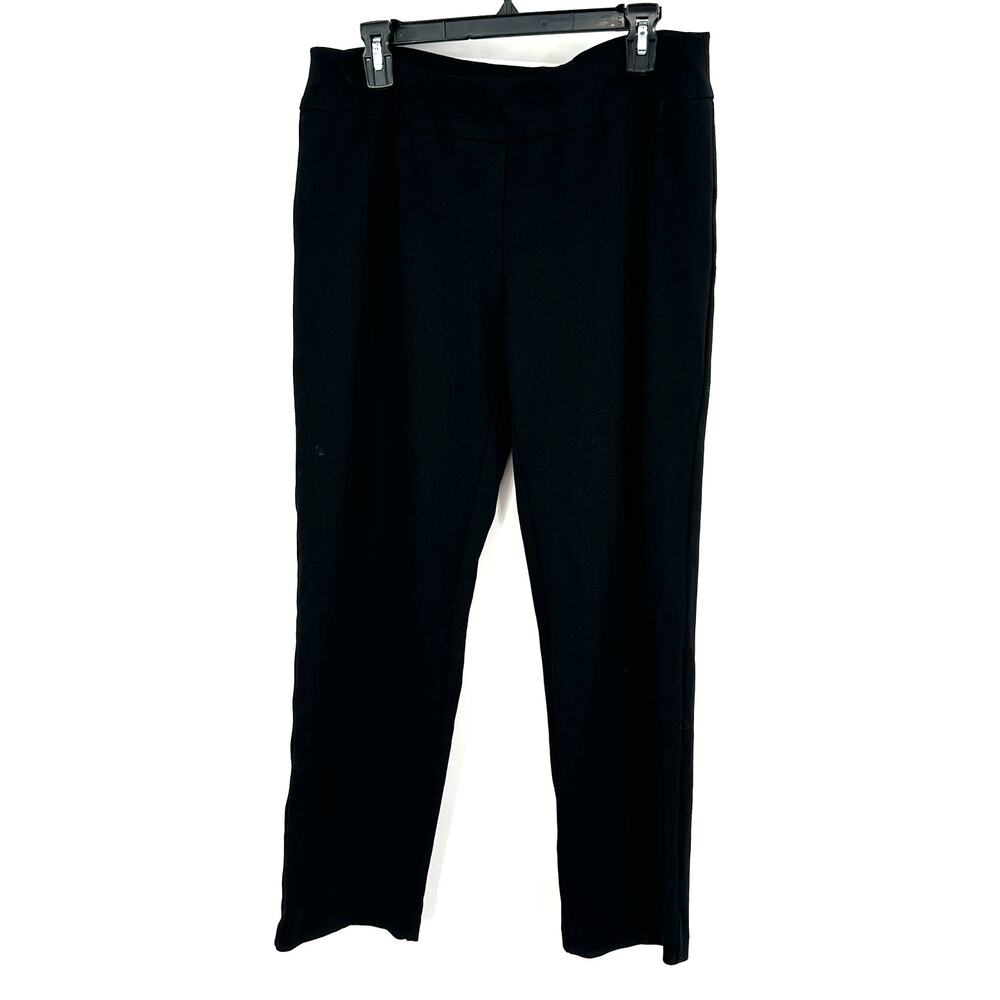 New Directions Size Large Pants Black Pull On Front Pleated Business Workwear‎